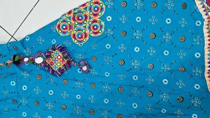 Royal Blue Ethnic Skirt With Kutchi Work