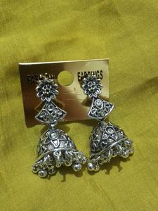 Silver Jhumka Earrings