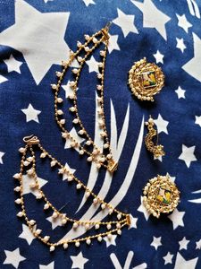 Earrings with Hair Chain