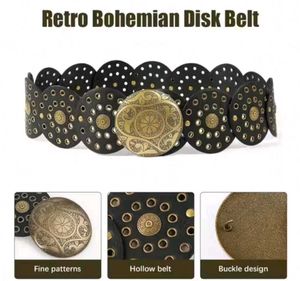 Y2k Vintage Disc Leather Belt