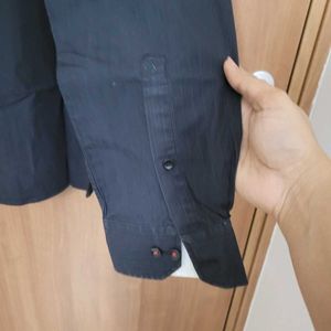 Arrow Black Self Striped Shirt - Size 40