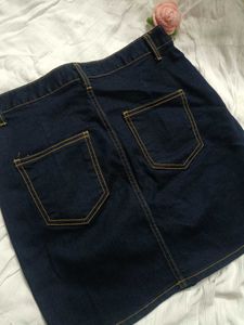 Dark Wash Denim Mini Skirt