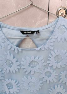 Blue Floral Crop Top