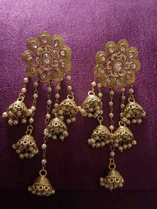 Gold Jhumka Earrings