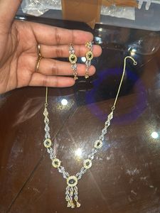 Beautiful Ad GoldenPolish With Black Stone Neckset
