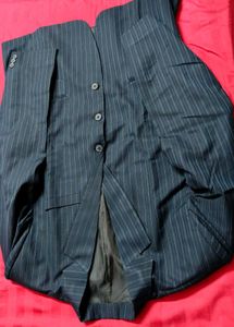 Men Blue Striped Blazer
