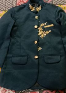 Embroidered Teal Bandhgala Jacket