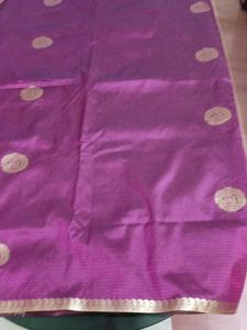 Attractive Purple Saree With Zari .