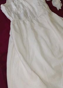 Cute White Dress &amp; Bow Set