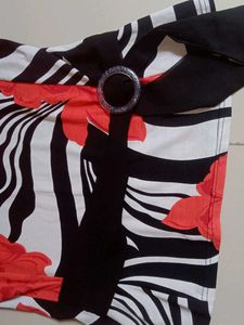 Floral Zebra Print Top