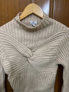Knit Twist Front Sweater