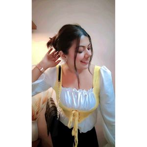 Cute Yellow Corset Top