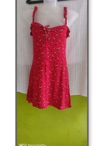 Red Floral Mini Dress