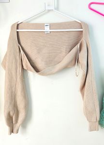 Bolero - Open Front Cardigan | Beige | Free Size