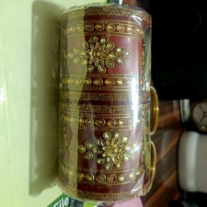 Red &amp; Gold Bridal Chura Set