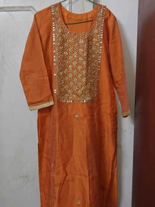 Elegant Orange Gottapatti Kurta Set