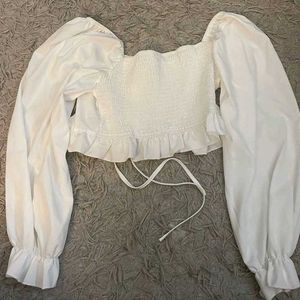 White Long Sleeve Top