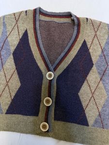 Vintage Argyle Knit Vest