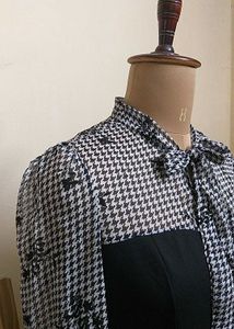 Korean Black Dress With Bow Neck