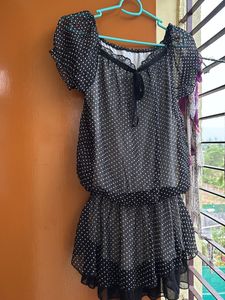 Polka Dot Chiffon Top
