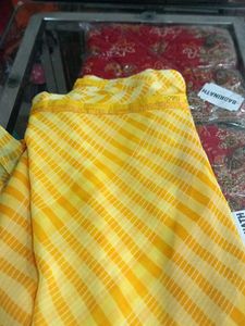 Yellow Striped Saree