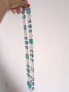 Turquoise Beaded oxidised Necklace