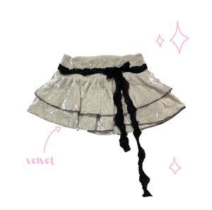 Y2K Ruffle Micro Mini Skirt Lace Velvet