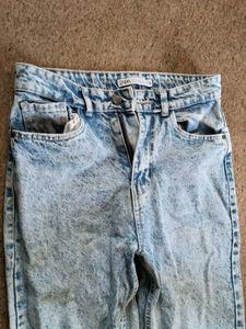 Zara Blue Wide Leg Jeans