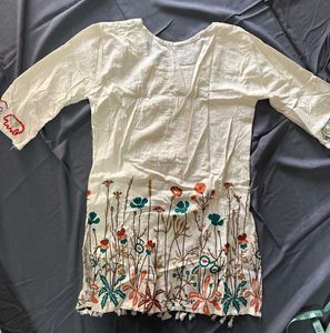 Floral Embroidered short Kurta