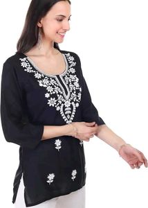 Elegant Black Embroidered Kurta