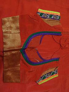 Elegant Orange &amp; Green Saree