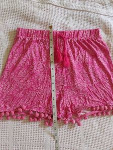 Pink Floral Pom-Pom Shorts