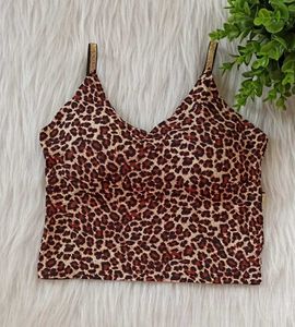 Backless Padded Bralette - Cheetah Print