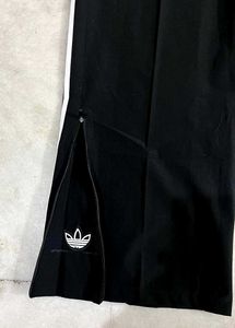 ADIDAS ORIGINALS BLACK STRAIGHT BOOTCUT TRACKPANTS