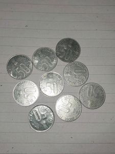 50 Paise - Set Of 9 - Different Years