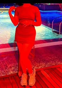 Stylish Ribbed Brown Bodycon Mini Dress