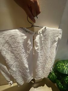 Elegant Embellished White Top