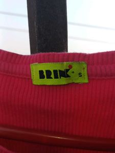 Pink Button-Front Crop Top