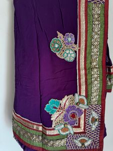 Beautiful Georgette Designer Saree With Border
