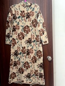 Woollen Longline Beige n Brown sweater