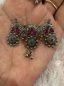 Oxidised Mangalsutra Pendent&amp; Earrings(no Chain)