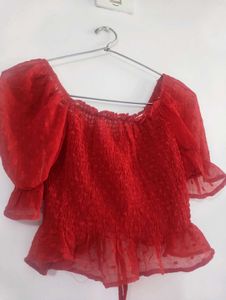 Red Bohemian Crop Top