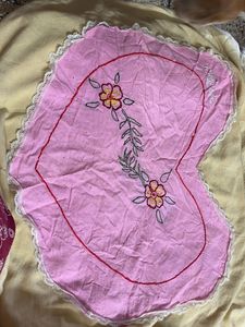 Pink Embroidered Heart Decor