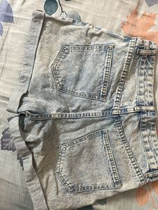 Acid Wash Denim Shorts