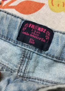 Girl denim Plazzao For 2- 3 Years.
