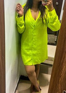 Neon Green Shirt Dress