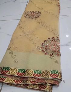 Yellow 💛💛 EMBoidery Saree New Sare
