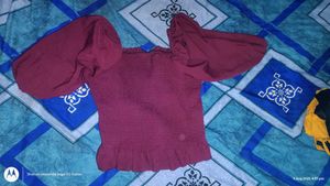 Cinched Maroon Crop Top