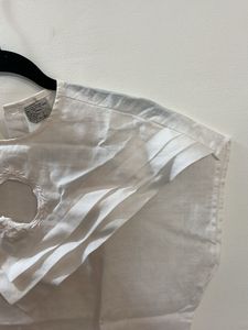 White Cutout Top