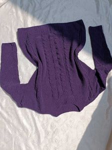 Cable Knit Purple Pullover 💜
